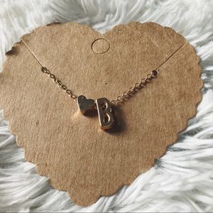 Gold Heart + Initial Necklace